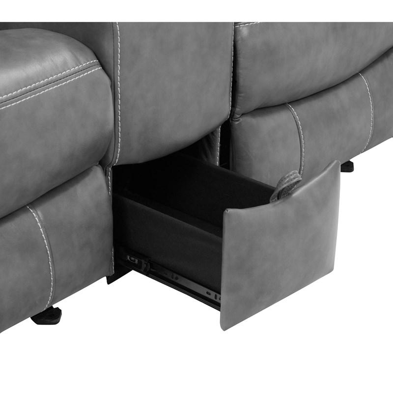 Large Picture of Coaster Furniture Conrad 650355 Upholstered Padded Arm Glider Loveseat - Grey