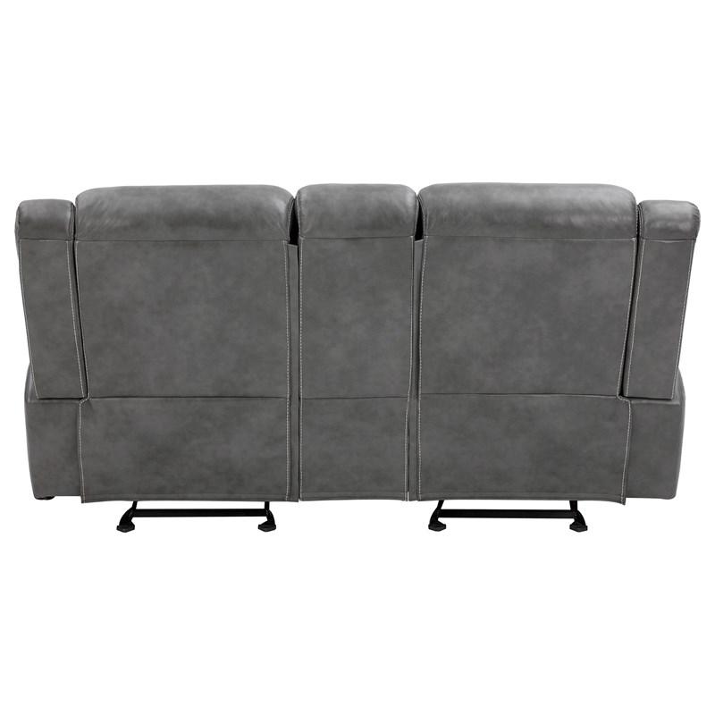 Large Picture of Coaster Furniture Conrad 650355 Upholstered Padded Arm Glider Loveseat - Grey
