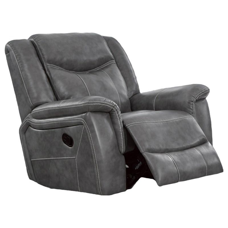 Large Picture of Coaster Furniture Conrad 650356 Upholstered Padded Arm Glider Recliner - Grey