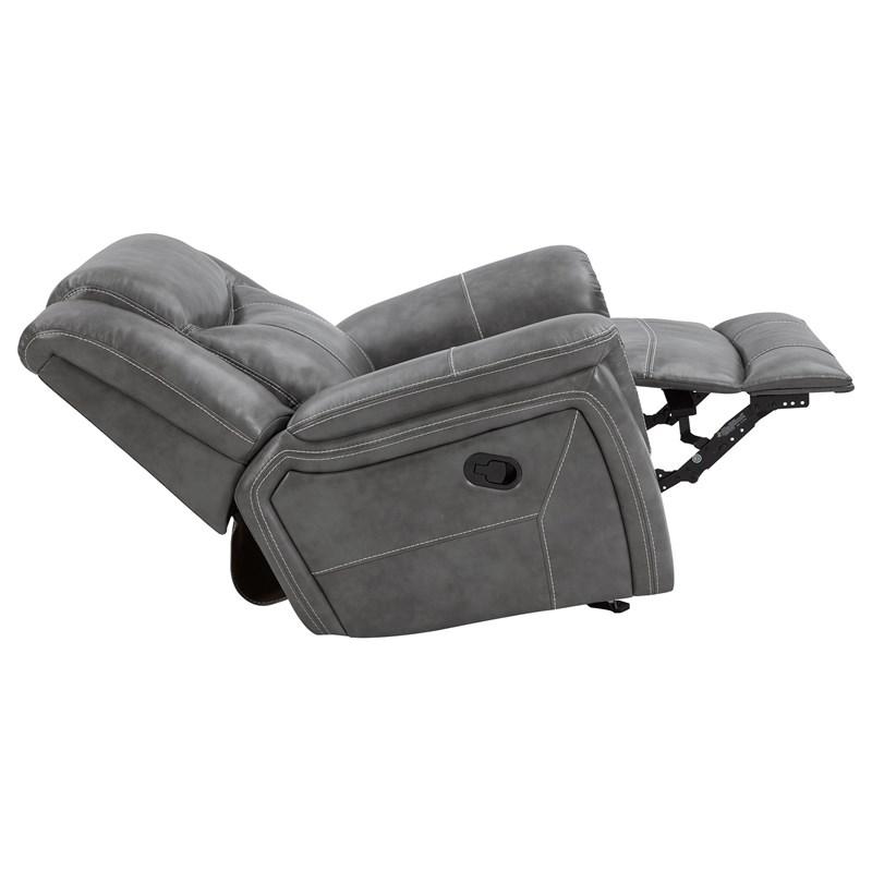 Large Picture of Coaster Furniture Conrad 650356 Upholstered Padded Arm Glider Recliner - Grey