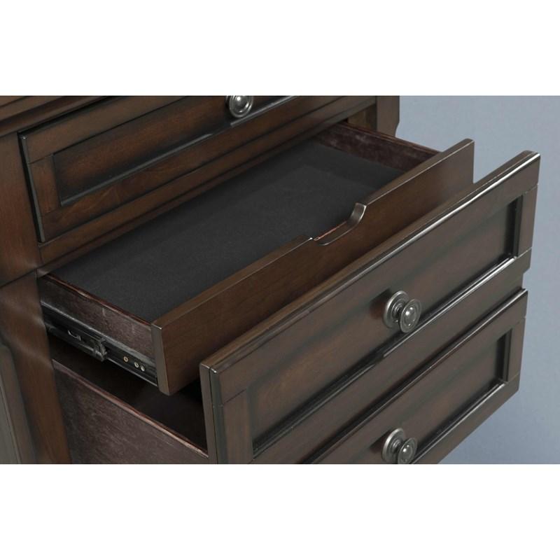 Large Picture of Elements International Kingston KT600NS Nightstand with Power - Walnut
