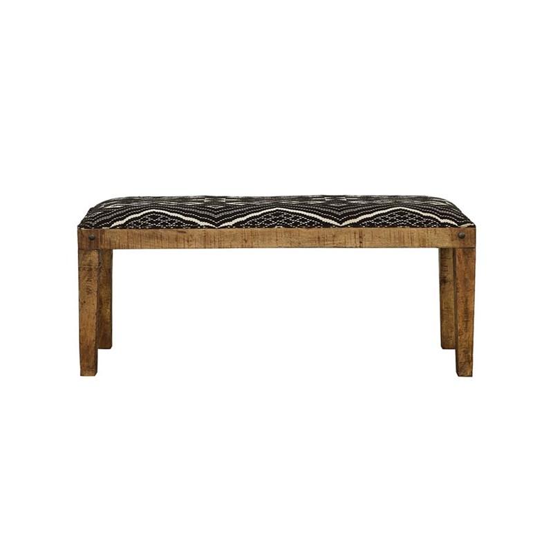 Large Picture of Coaster Furniture Lamont 910177 Fabric Upholstered Accent Bench - Black and Natural