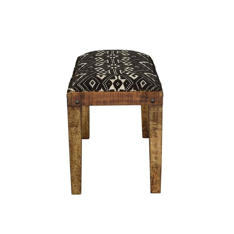 Large Picture of Coaster Furniture Lamont 910177 Fabric Upholstered Accent Bench - Black and Natural