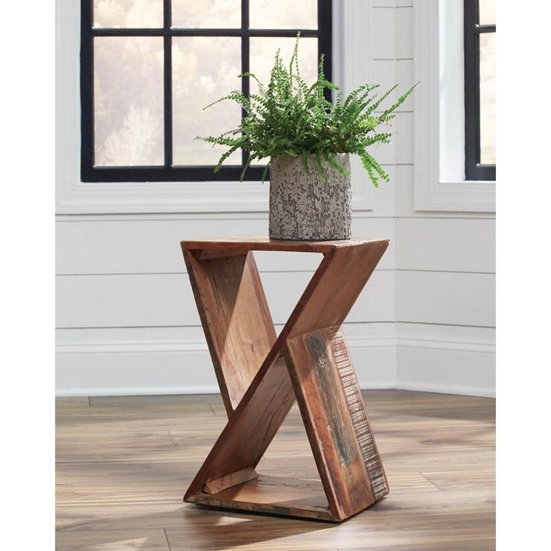 Large Picture of Coaster Furniture Lily 910180 Solid Reclaimed Wood Accent Side Table - Natural