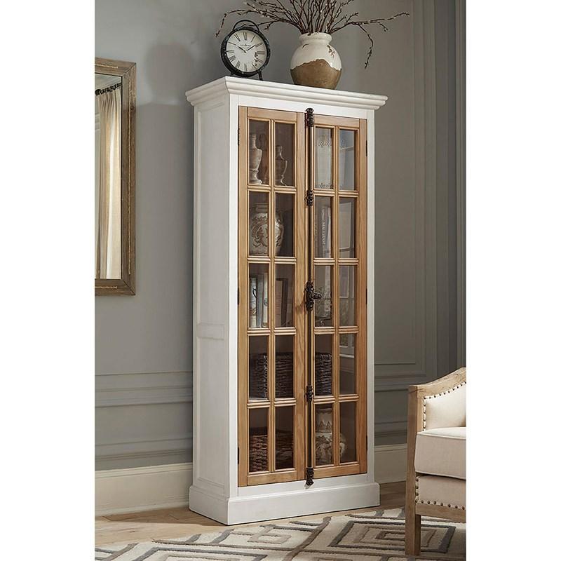 Large Picture of Coaster Furniture Tammi 950965 2-door Wood Tall Cabinet - Distressed White and Brown