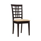 Coaster Furniture Kelso 190822 Lattice Back Dining Side Chair - Cappuccino