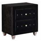 Coaster Furniture Deanna 206102 Upholstered 2-Drawer Nightstand - Black