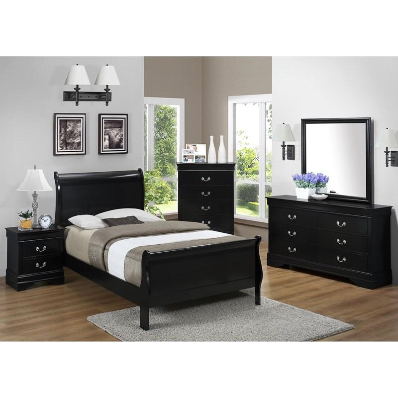 Large Picture of Crown Mark Louis Philip B3950-T Twin Sleigh Bed