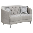 Coaster Furniture Avonlea 508462 Upholstered Sloped Arm Loveseat - Grey Velvet