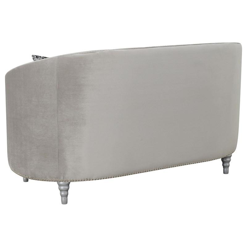 Large Picture of Coaster Furniture Avonlea 508462 Upholstered Sloped Arm Loveseat - Grey Velvet