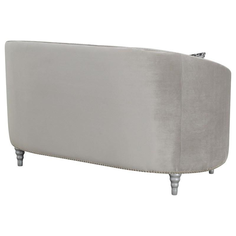 Large Picture of Coaster Furniture Avonlea 508462 Upholstered Sloped Arm Loveseat - Grey Velvet