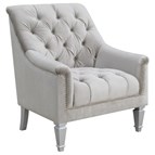 Coaster Furniture Avonlea 508463 Velvet Upholstered Sloped Arm Chair - Grey Velvet