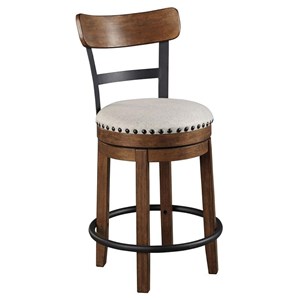 Signature Design by Ashley Valebeck D546-424 Upholstered Swivel Barstool (Dining Seating - Stools)