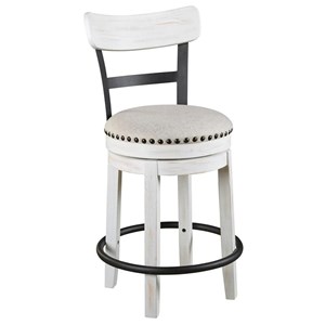 Signature Design by Ashley Valebeck D546-524 Upholstered Swivel Barstool (Dining Seating - Stools)