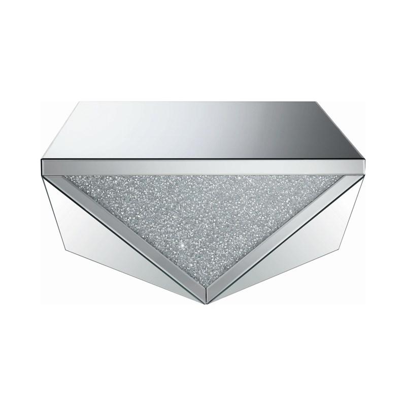 Large Picture of Coaster Furniture Amore 722508 Square Mirrored Acrylic Crystal Coffee Table - Silver