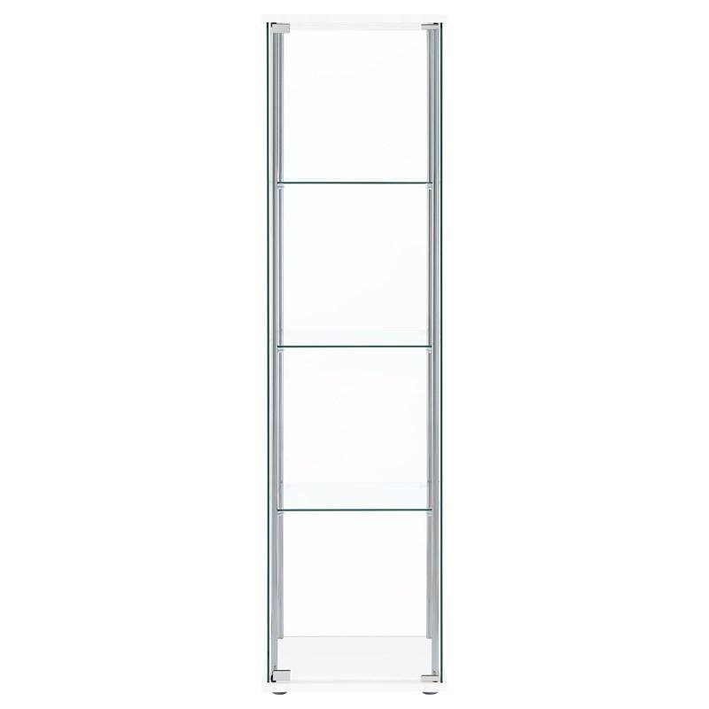 Large Picture of Coaster Furniture Bellatrix 951072 4-shelf Clear Glass Curio Cabinet - White