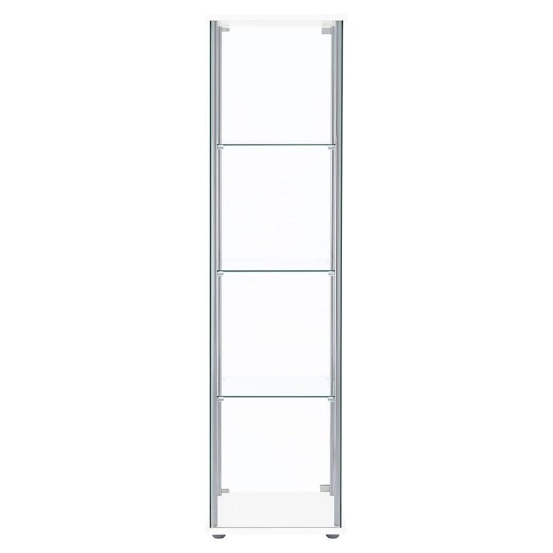 Large Picture of Coaster Furniture Bellatrix 951072 4-shelf Clear Glass Curio Cabinet - White