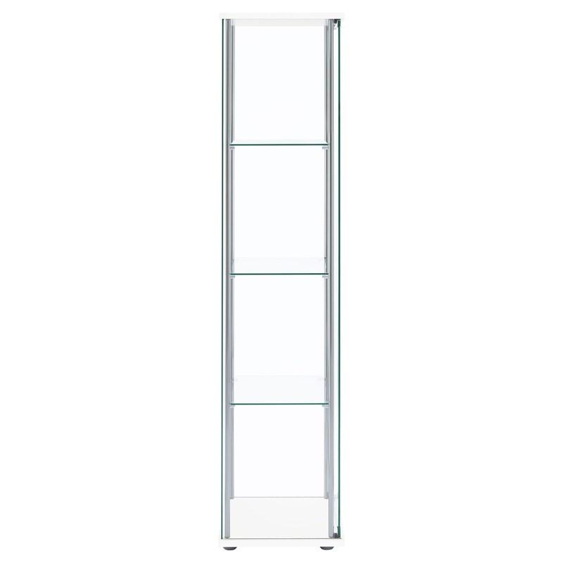 Large Picture of Coaster Furniture Bellatrix 951072 4-shelf Clear Glass Curio Cabinet - White