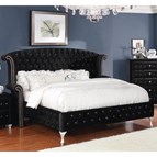 Coaster Furniture Deanna 206101KE Upholstered Eastern King Wingback Bed - Black
