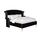 Coaster Furniture Deanna 206101Q Upholstered Queen Wingback Bed - Black