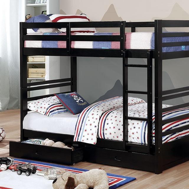 Large Picture of Furniture of America California CM-BK588T-BK Twin/Twin Bunk Bed