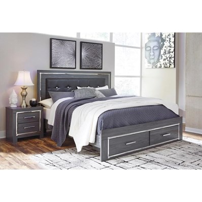 Signature Design by Ashley Lodanna B214B11 King Panel Bed with 2 Storage Drawers