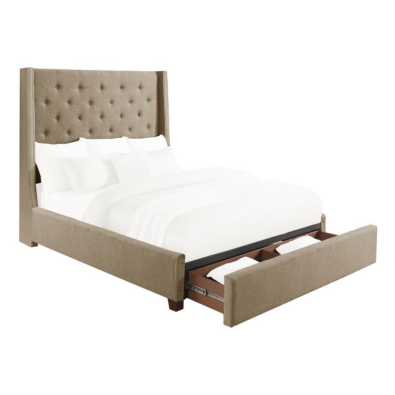 Homelegance Fairborn 5877KBR-1EKDW* Eastern King Platform Bed with Storage Footboard