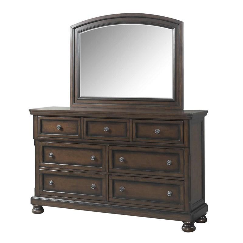 Large Picture of Elements International Kingston KT600MR Mirror - Walnut