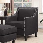 Elements International Erica UER090100CA Chair with Chrome Nails - Heirloom Charcoal