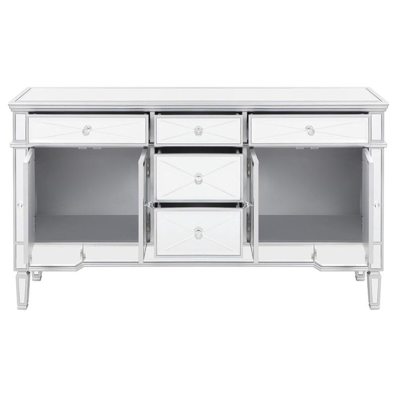 Large Picture of Coaster Furniture Duchess 950849 5-Drawer Mirrored Storage Accent Cabinet - Silver