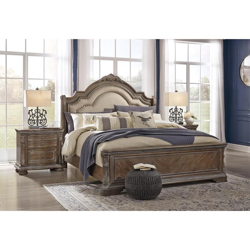 Large Picture of Signature Design by Ashley Charmond B803B5 California King Upholstered Sleigh Bed