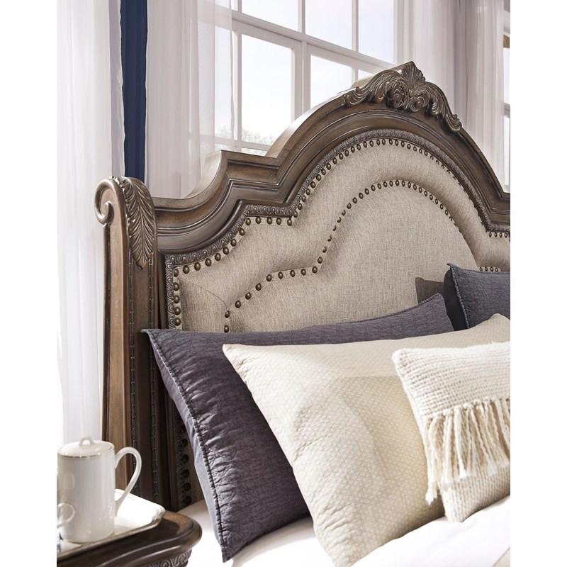 Large Picture of Signature Design by Ashley Charmond B803B5 California King Upholstered Sleigh Bed
