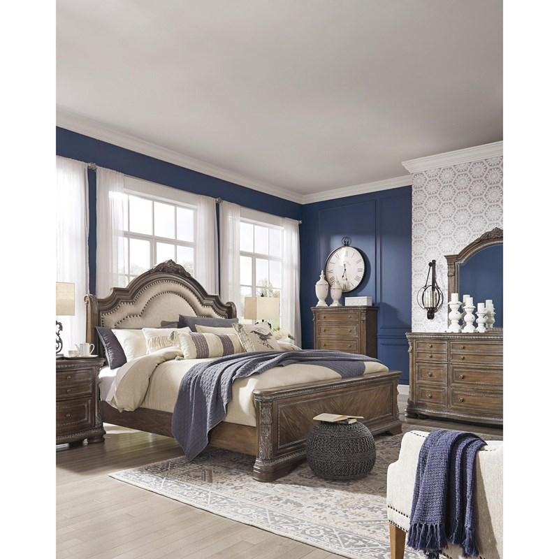 Large Picture of Signature Design by Ashley Charmond B803B5 California King Upholstered Sleigh Bed