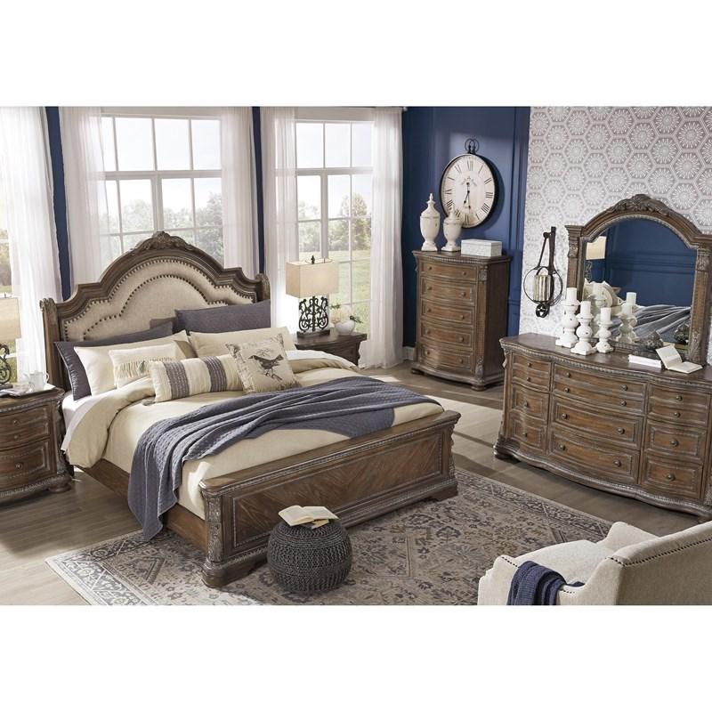Large Picture of Signature Design by Ashley Charmond B803B5 California King Upholstered Sleigh Bed