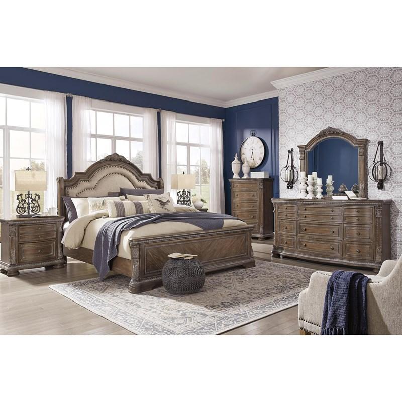 Large Picture of Signature Design by Ashley Charmond B803B5 California King Upholstered Sleigh Bed