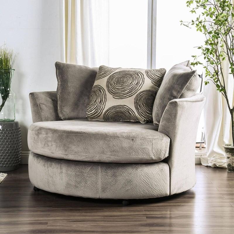 Furniture of America Bonaventura SM5142GY-CH Swivel Chair