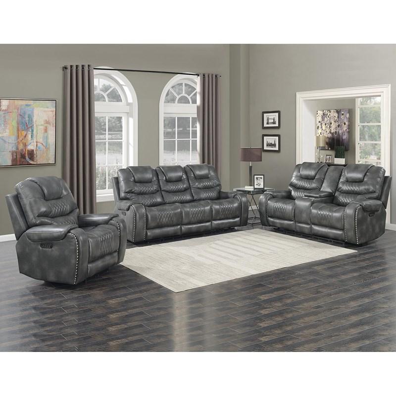 Large Picture of Steve Silver Furniture Park Avenue KA950CLG Power Reclining Loveseat with Console