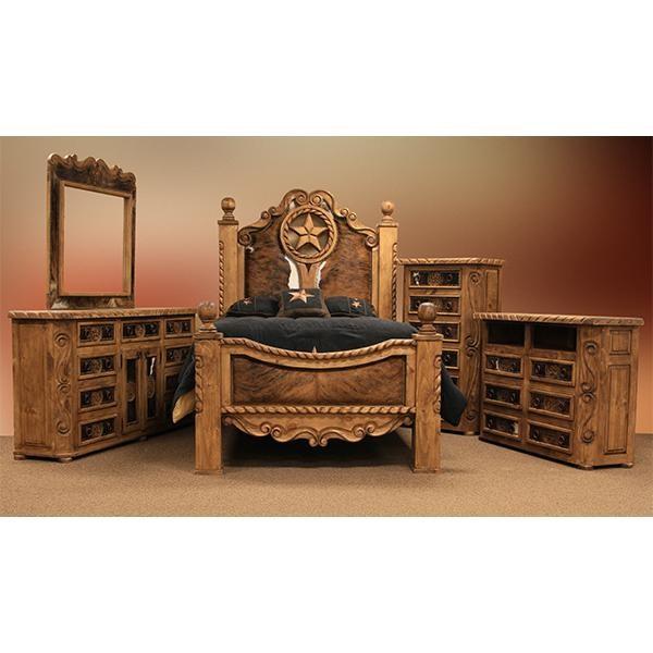 Miroir Rope and Star with Cowhide Bedroom Suite pour commode (ZLUNA-REC042 MIRROR LARGE) image 2