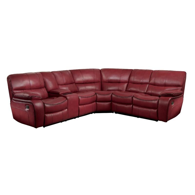 Homelegance Pecos 8480RED*3SC 3 pc Reclining Sectional with Left Console