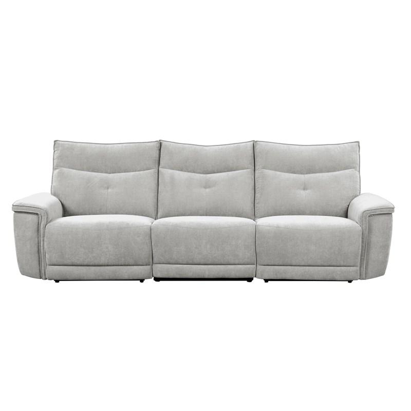 Homelegance Tesoro 9509MGY-3PWH* Power Double Reclining Sofa with Power Headrests and USB Ports