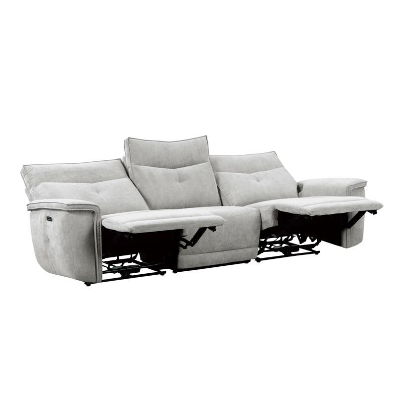 Large Picture of Homelegance Tesoro 9509MGY-3PWH* Power Double Reclining Sofa with Power Headrests and USB Ports