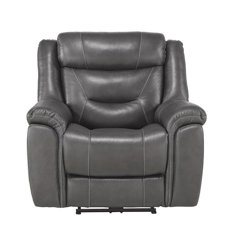 Homelegance Kennett 9528DGY-1PWH Power Reclining Chair with Power Headrest and USB Port - Dark Grey