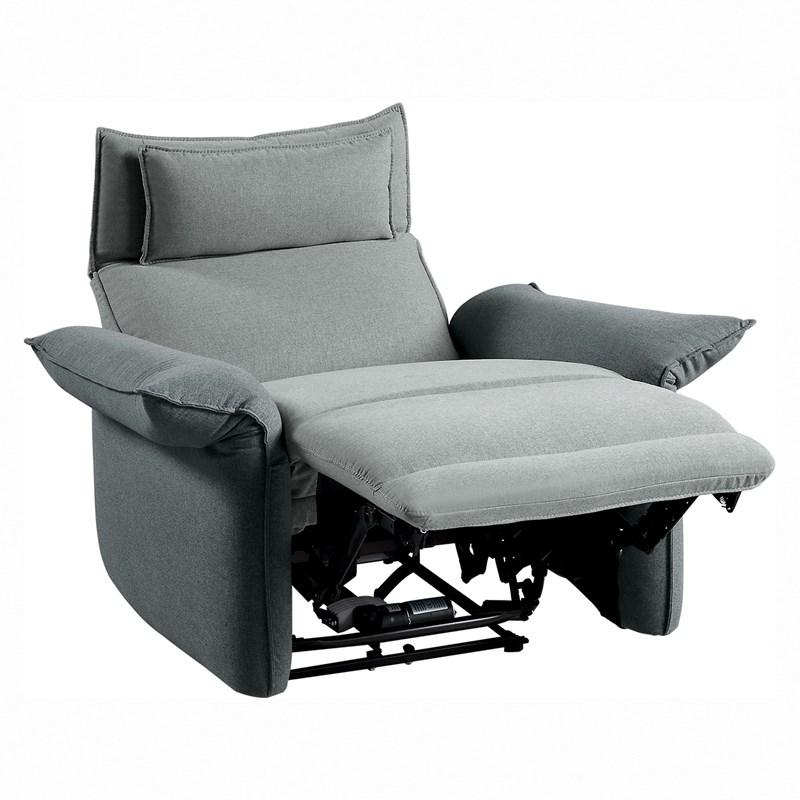 Large Picture of Homelegance Linette 9819GY-1PWH Power Recliner - 2 Tone Grey