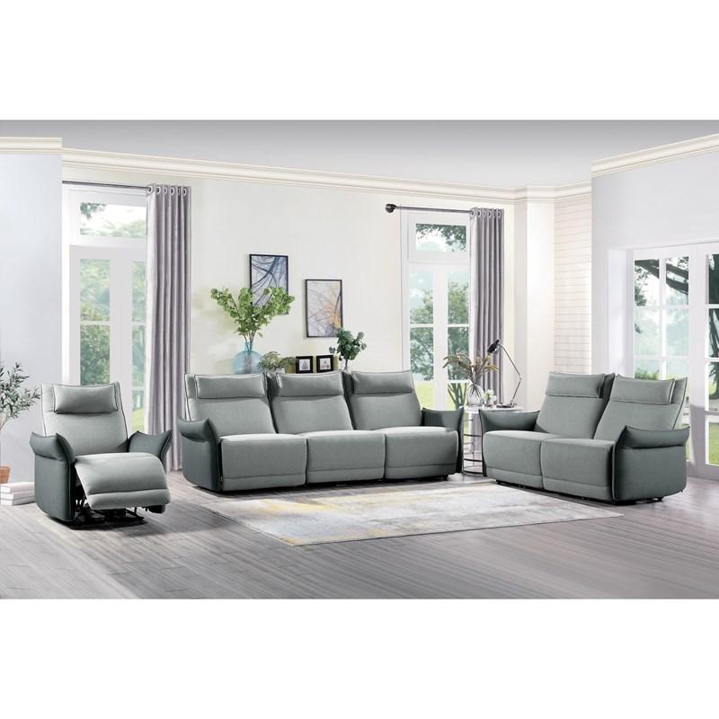Large Picture of Homelegance Linette 9819GY-1PWH Power Recliner - 2 Tone Grey