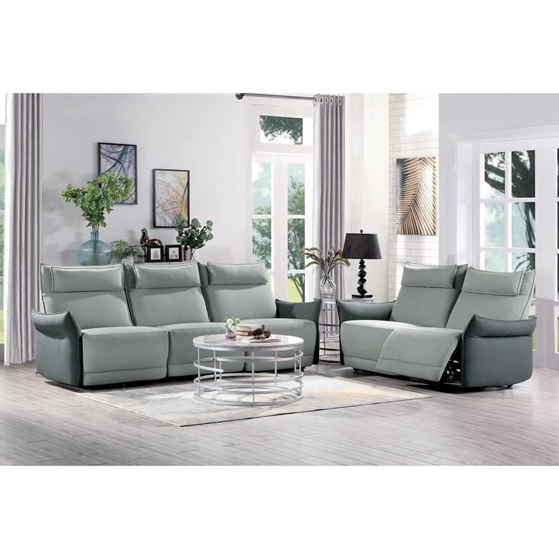 Large Picture of Homelegance Linette 9819GY-1PWH Power Recliner - 2 Tone Grey