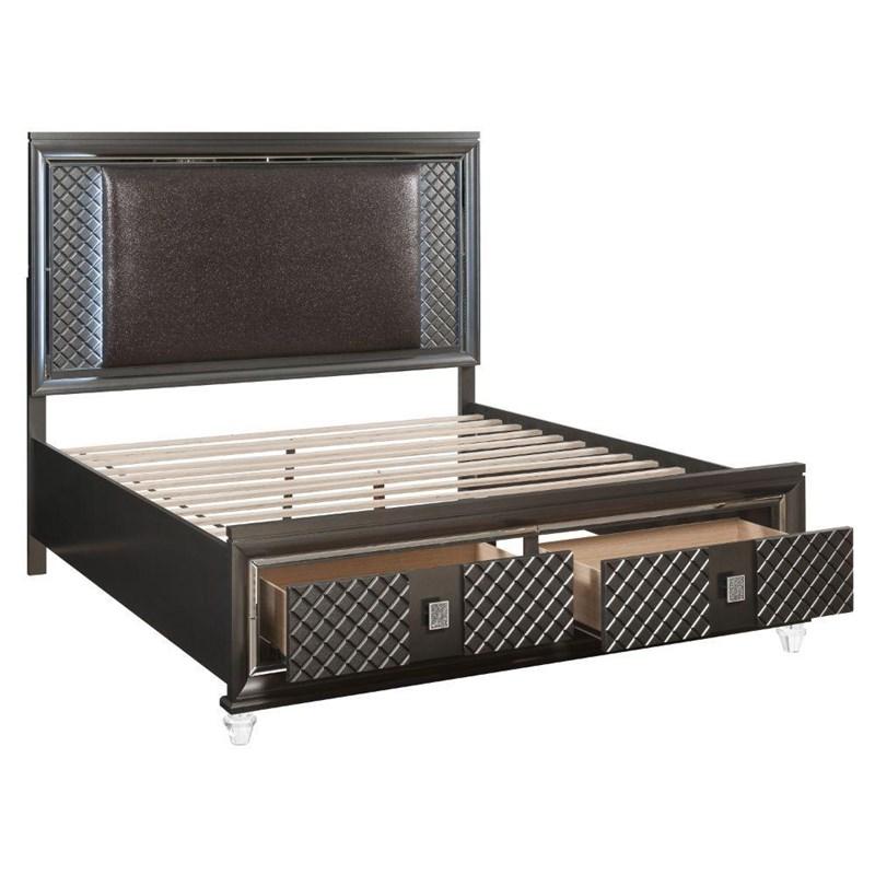 Acme Furniture Sawyer 27970Q Queen Bed with LED & Storage