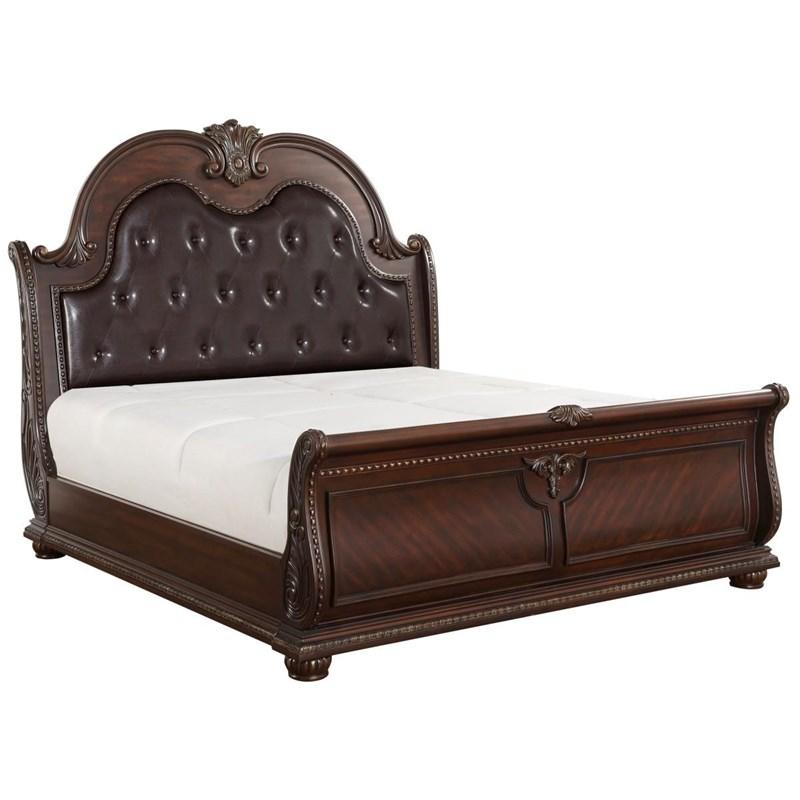 Large Picture of Homelegance Cavalier 1757-1* Queen Sleigh Bed