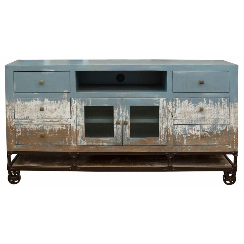 International Furniture Direct Urbana IFD5601STN70BL Blue TV Stand