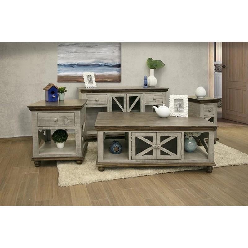 Large Picture of International Furniture Direct Florence IFD4601CKTGY Gray Cocktail Table