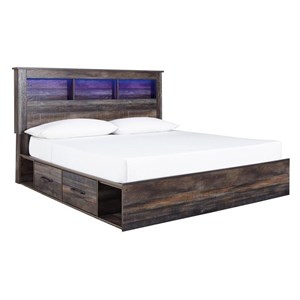 Signature Design by Ashley Drystan B211B51 King Bookcase Bed with 2 Storage Drawers (Beds - King)